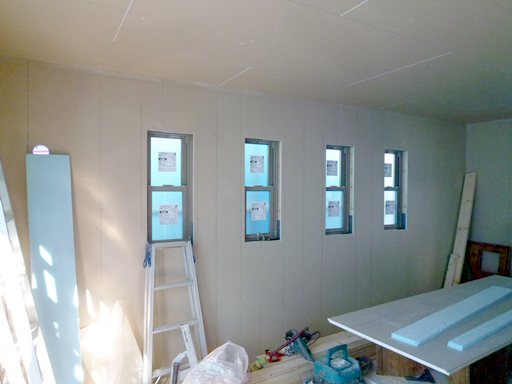（画像１）天井・壁、石膏ボード貼り（１） 